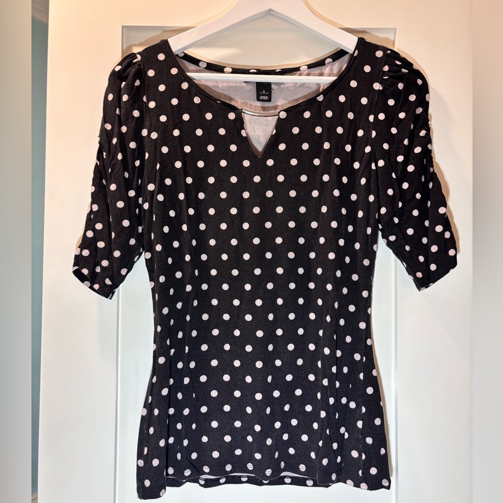 Black and White Polka Dot Blouse